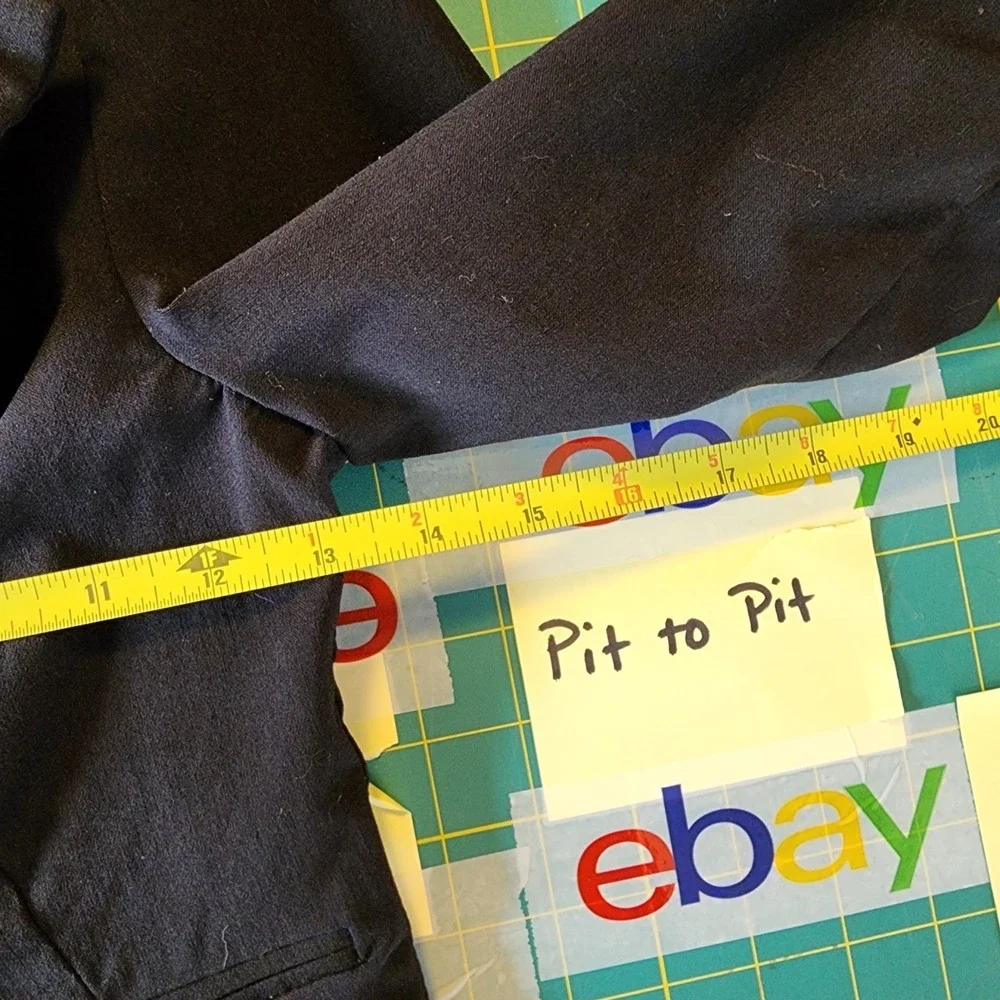 Vintage Y2K Crop Blazer Jacket Office Vixen Brat Black Plunge Scrunch‎ Sleeve XS